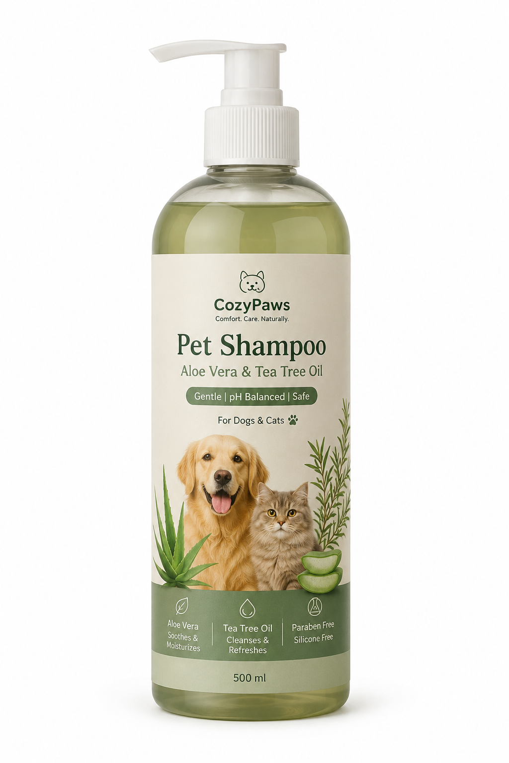 CozyPaws Pet Shampoo – Aloe Vera & Tea Tree Oil - Image 3